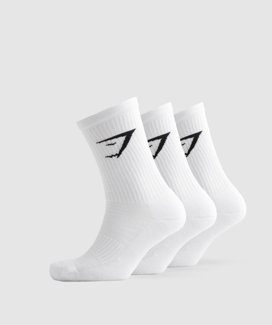 GYMSHARK SOCKS 3PK White - My Authentic Store