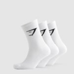 GYMSHARK SOCKS 3PK White