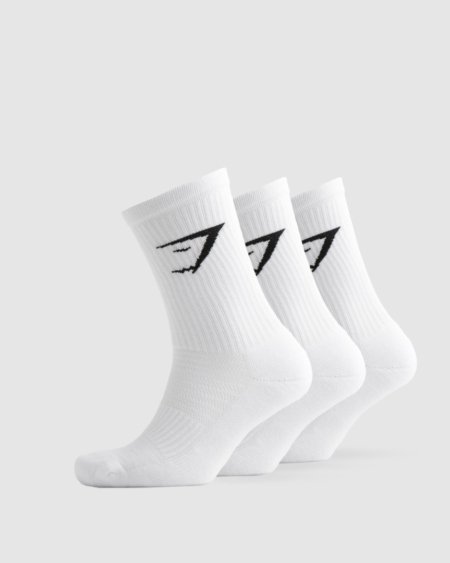 GYMSHARK SOCKS 3PK White - My Authentic Store