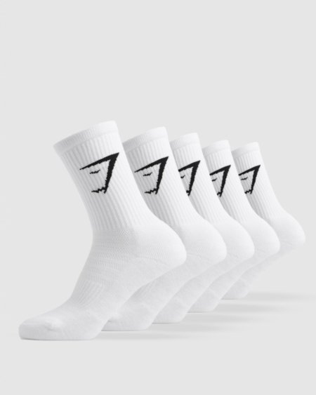 GYMSHARK SOCKS 5PK White - My Authentic Store