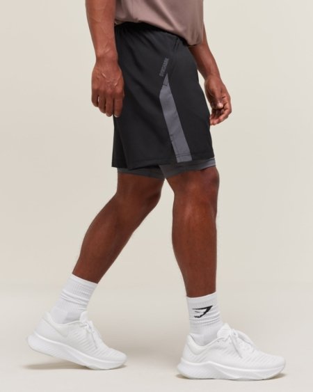 SPORT 7" 2 IN 1 SHORTS BLACK - My Authentic Store
