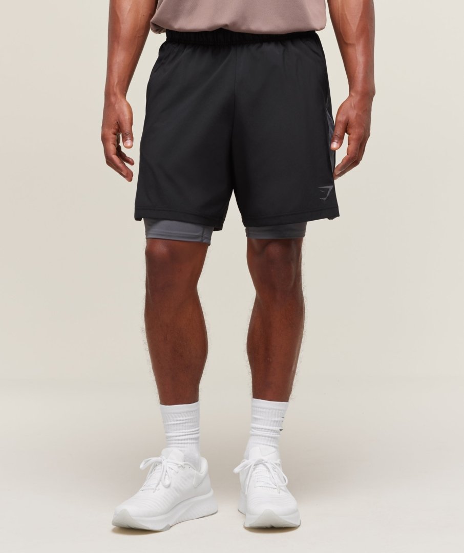 SPORT 7" 2 IN 1 SHORTS BLACK - My Authentic Store