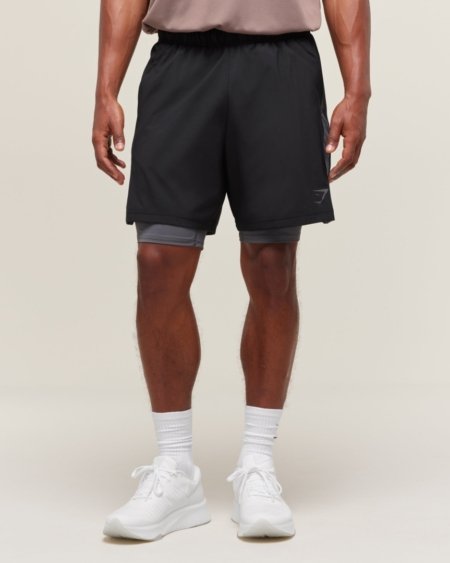SPORT 7" 2 IN 1 SHORTS BLACK - My Authentic Store