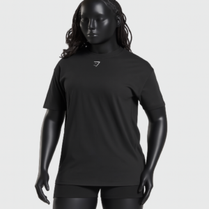 GYMSHARK T-SHIRT DEPARTEMENT OVERSIZE - Black ( Produit pour Femme ) – Image 3