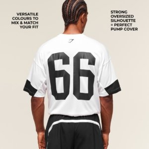 VARSITY OVERSIZED T-SHIRT WHITE – Image 2