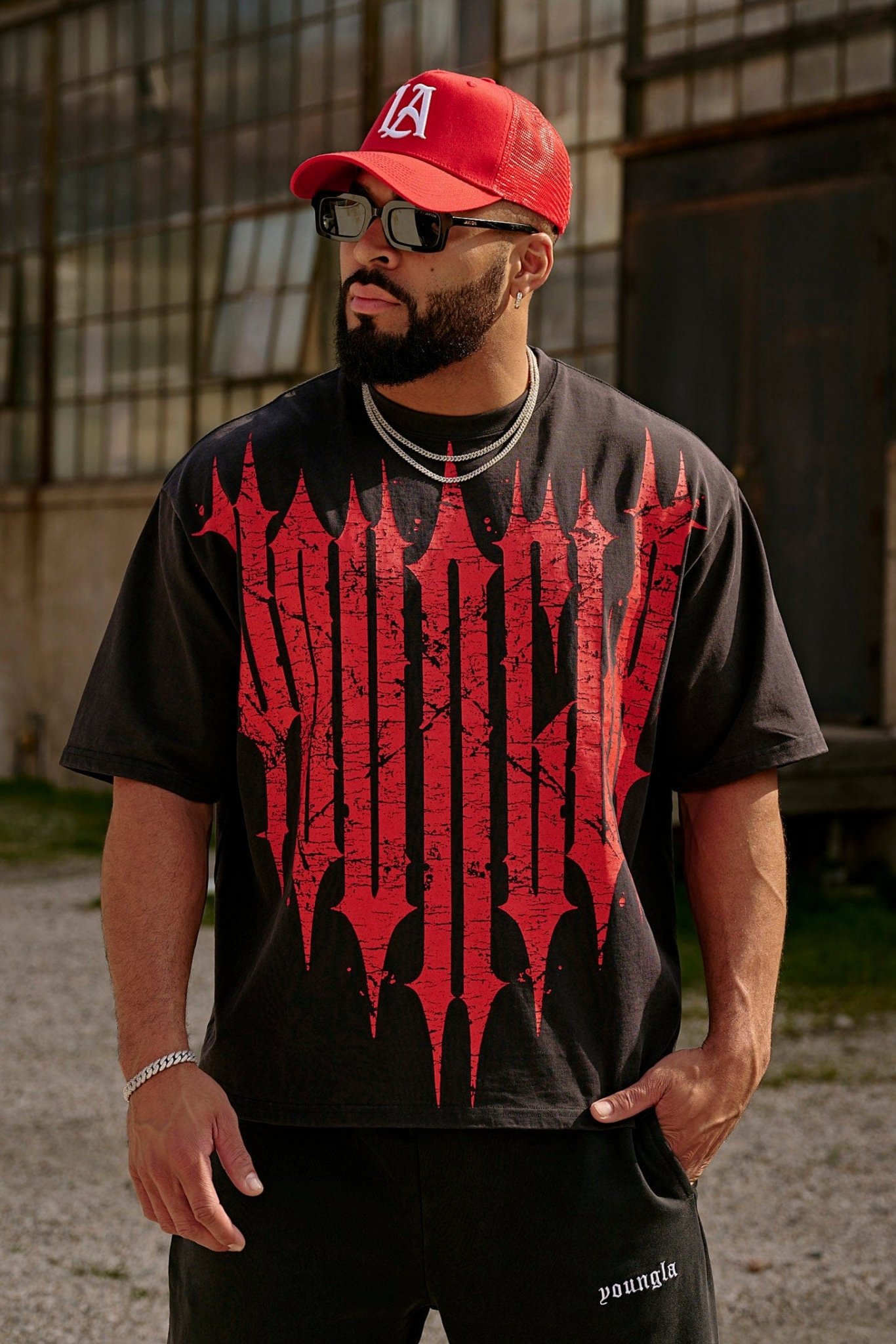 Youngla - REVENGE TEES SPRING'25 Black/Red - My Authentic Store