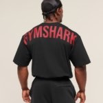 power t-shirt black/red Gymshark Maroc — 100% authentique