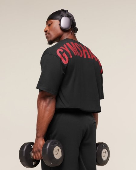 POWER T-SHIRT BLACK/RED - My Authentic Store