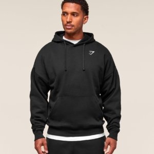 HOODIE CREST OVERSIZE BLACK – Image 1