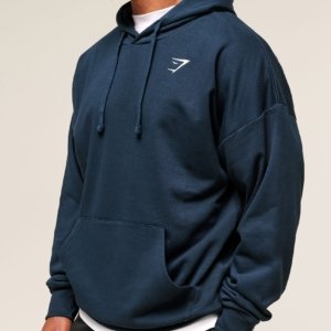 HOODIE CREST NAVY OVERSIZE – Image 3