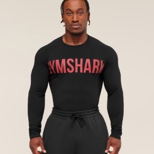 PRIME LONG SLEEVE MUSCLE FIT BLACK – Image 1