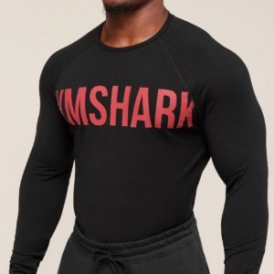 PRIME LONG SLEEVE MUSCLE FIT BLACK – Image 2