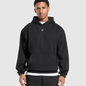 HOODIE BOXY BLACK PREMIUM 410 GSM – Image 1