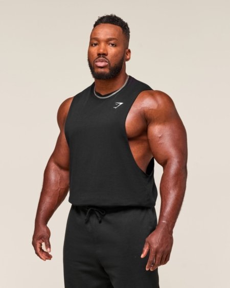 DROP ARM TANK BLACK - My Authentic Store