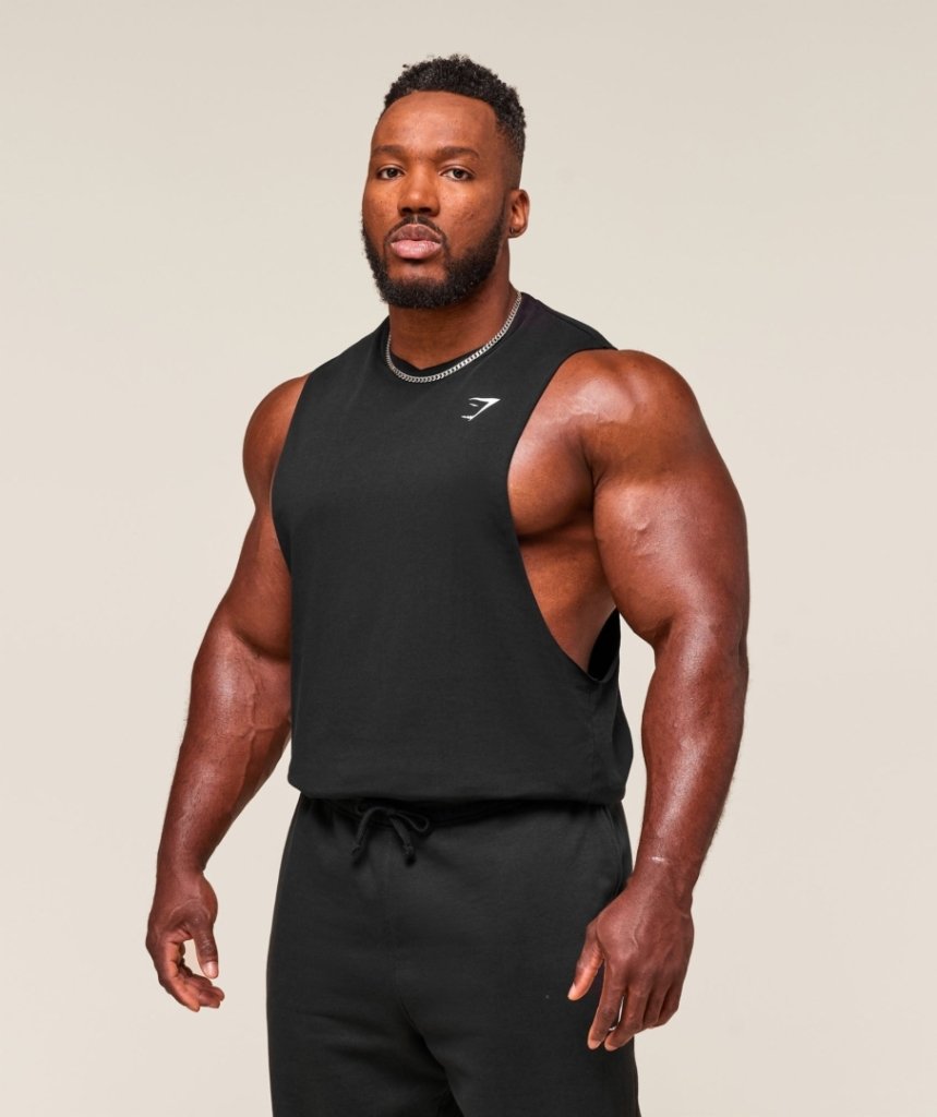 drop arm tank black Gymshark Maroc — 100% authentique