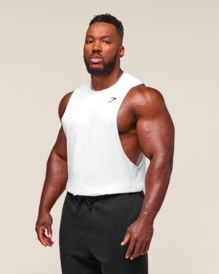 DROP ARM TANK WHITE - My Authentic Store