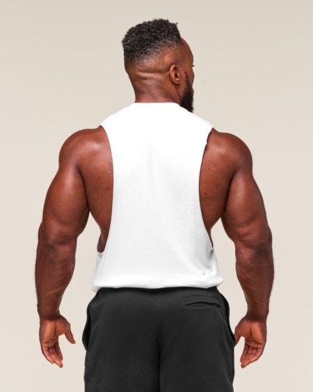 DROP ARM TANK WHITE - My Authentic Store