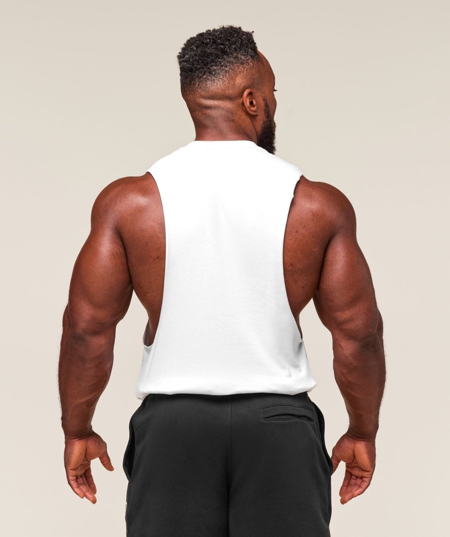 DROP ARM TANK WHITE - My Authentic Store