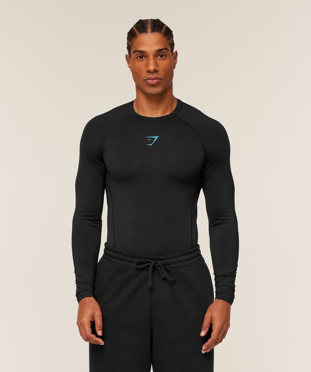 images-ElementBaselayerLongSleeveT_ShirtGSBlackGSBrandBlueA2B5M_BC8K_0457_V1 T-Shirt Manches Longues Gymshark Bleu Homme