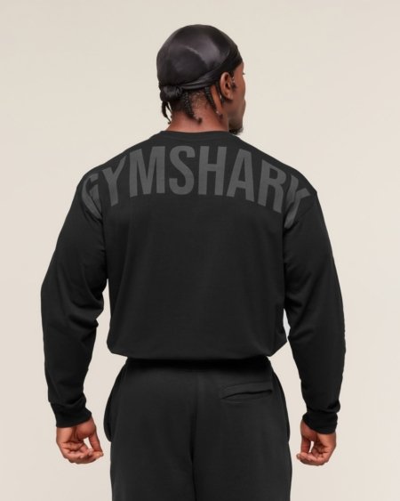 POWER LONG SLEEVE T-SHIRT BLACK/BLACK - My Authentic Store