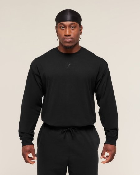 POWER LONG SLEEVE T-SHIRT BLACK/BLACK - My Authentic Store