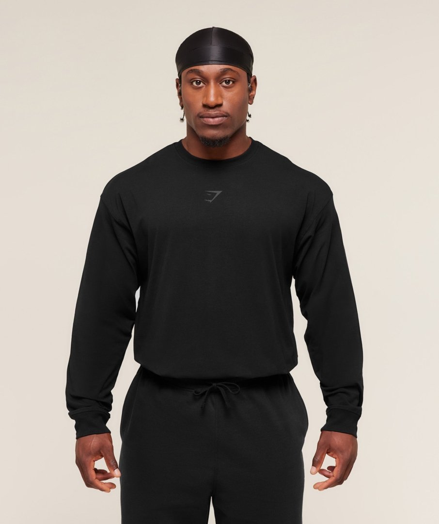 POWER LONG SLEEVE T-SHIRT BLACK/BLACK - My Authentic Store
