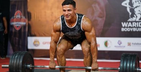 Souhail Hirchi tenue musculation Gymshark Lifting camo IFBB Maroc pro