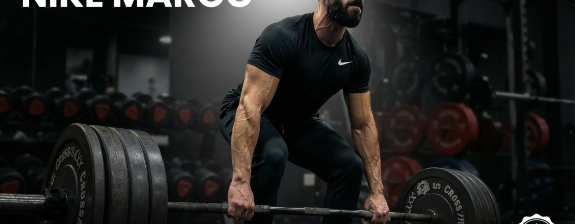 Vêtements Nike Maroc – tenue fitness et musculation portée en salle de sport authentique
