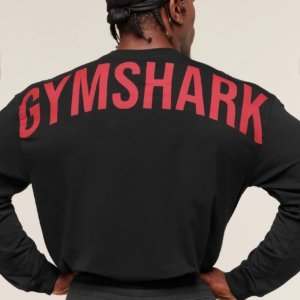 POWER LONG SLEEVE T-SHIRT BLACK/RED – Image 3