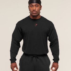 POWER LONG SLEEVE T-SHIRT BLACK/RED – Image 4