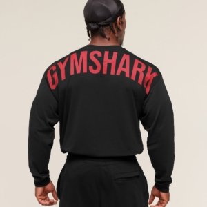 POWER LONG SLEEVE T-SHIRT BLACK/RED – Image 1