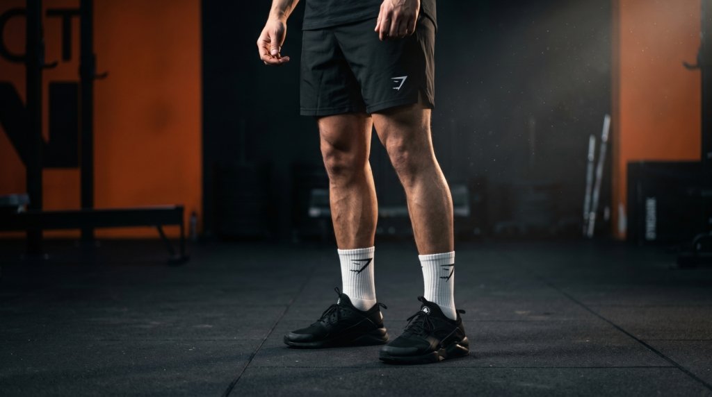 Baha Aesthetics chaussettes blanches short noir Gymshark gym Maroc