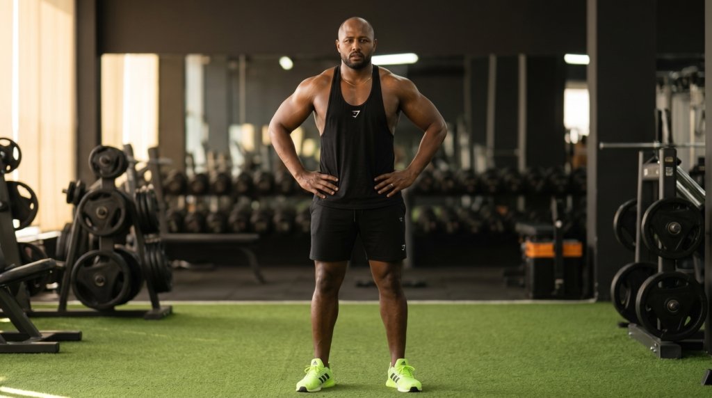 Ilias Skali tenue complète Gymshark homme salle sport Casablanca Maroc