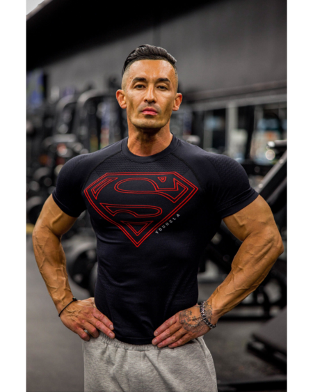 YOUNGLA-SUPERMAN COMPRESSION TEES RED/BLACK - My Authentic Store