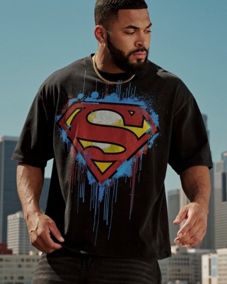 YOUNGLA-SUPERMAN GRAPHIC OVERSIZE - My Authentic Store