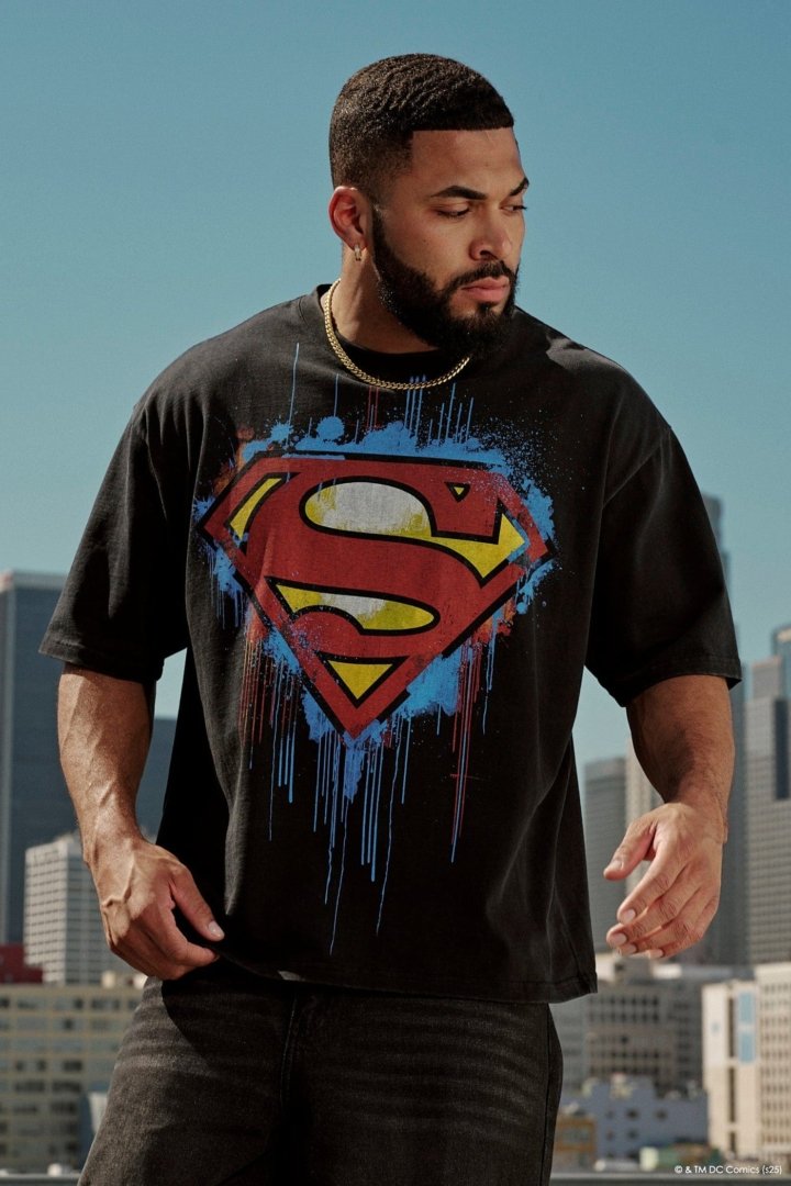 YOUNGLA-SUPERMAN GRAPHIC OVERSIZE - My Authentic Store