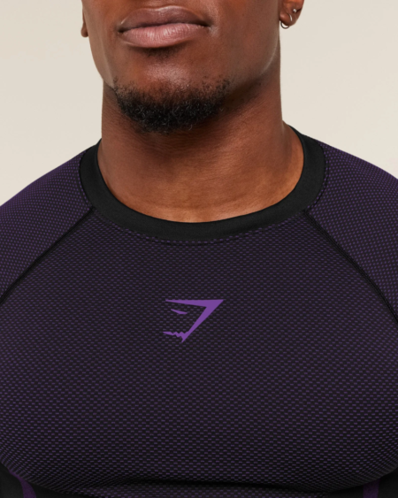 Gymshark Onyx 5.0 Seamless T-Shirt - Black/Athletic Purple - My Authentic Store
