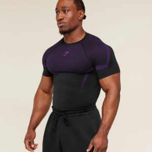 Gymshark Onyx 5.0 Seamless T-Shirt - Black/Athletic Purple – Image 2
