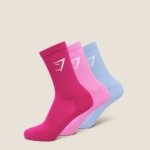 CREW SOCKS 3PK PINKY G