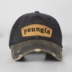 YOUNGLA VINTAGE DAD HATS BLACK