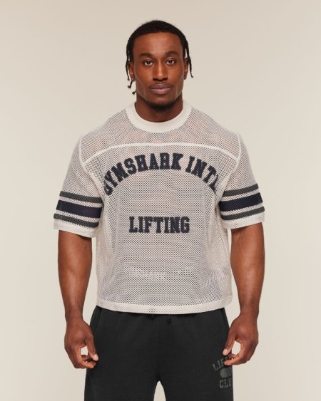 Gymshark Collective Mesh Contrast Jersey Tinted White Maroc — 100% authentique