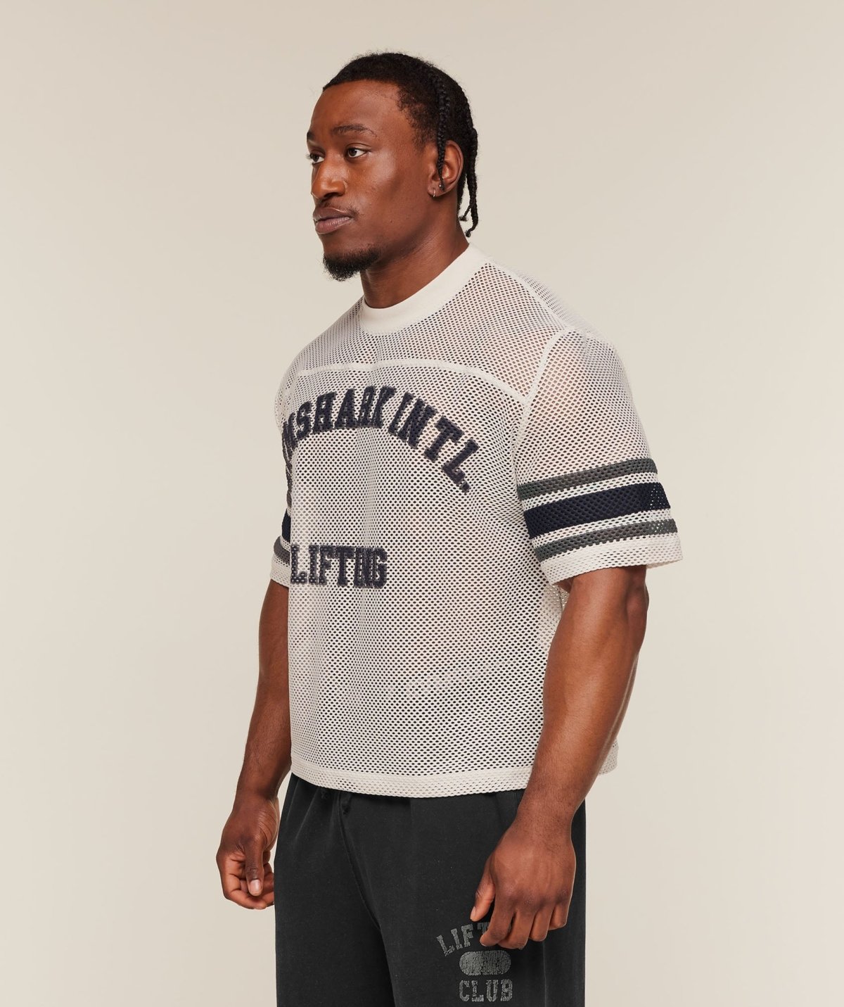 Gymshark Collective Mesh Contrast Jersey Tinted White Maroc — 100% authentique