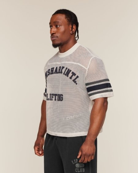Gymshark Collective Mesh Contrast Jersey Tinted White Maroc — 100% authentique