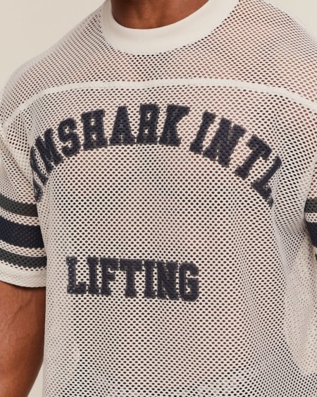 Gymshark Collective Mesh Contrast Jersey Tinted White Maroc — 100% authentique