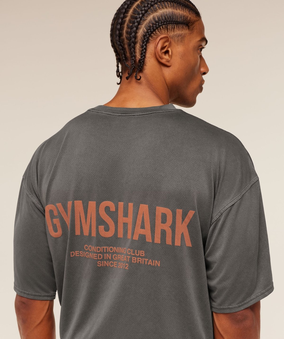 Gymshark Conditioning Club Washed T-Shirt Black Dayglow Peach Maroc — 100% authentique