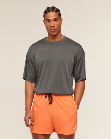 Gymshark Conditioning Club Washed T-Shirt Black Dayglow Peach Maroc — 100% authentique