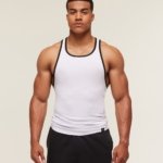 Gymshark Ribbed Tank 1PK White/Black Maroc — 100% authentique
