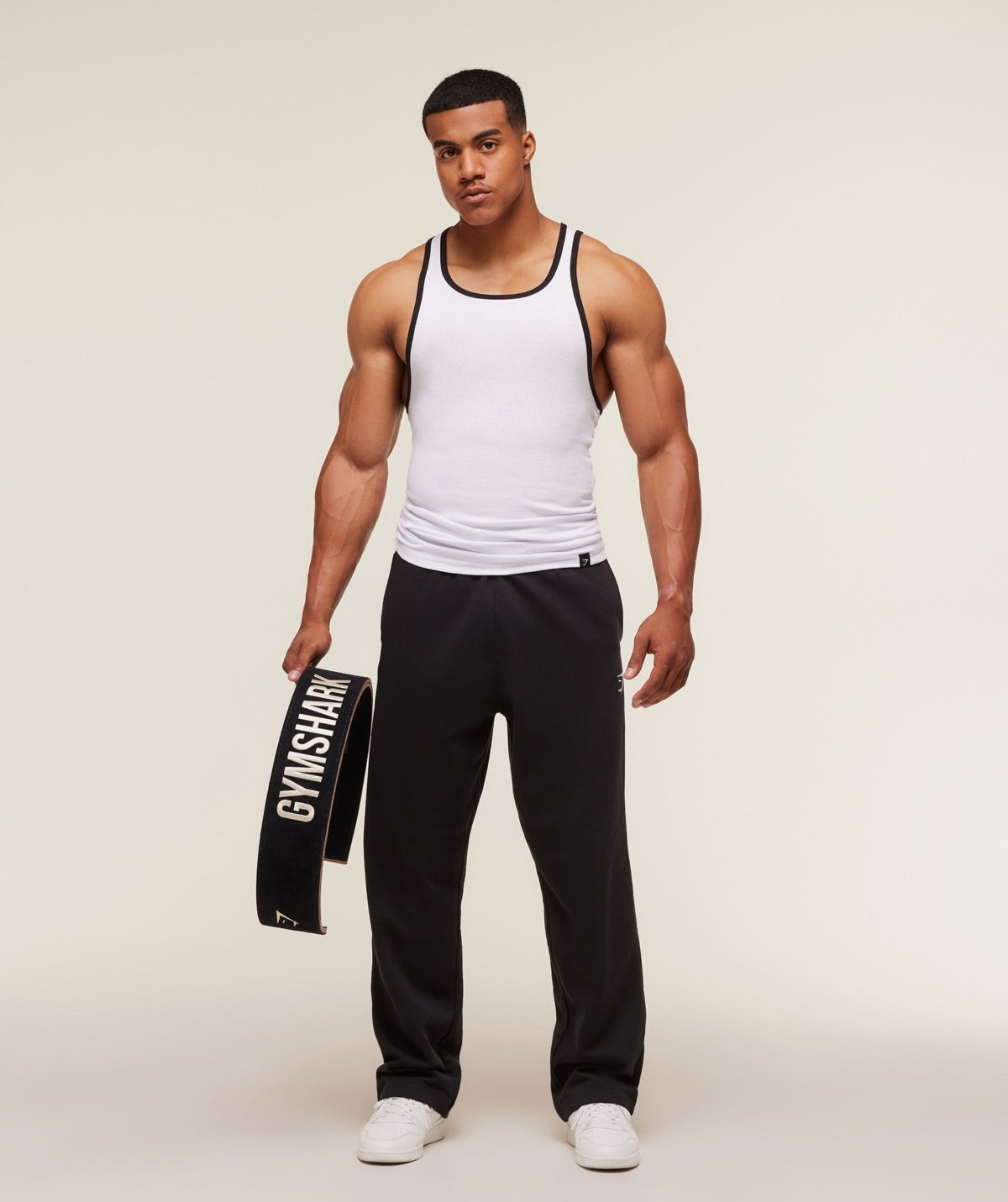 Gymshark Ribbed Tank 1PK White/Black Maroc — 100% authentique