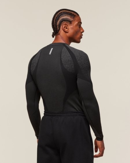 Gymshark Shadow Seamless Long Sleeve T-Shirt Black Maroc — 100% authentique