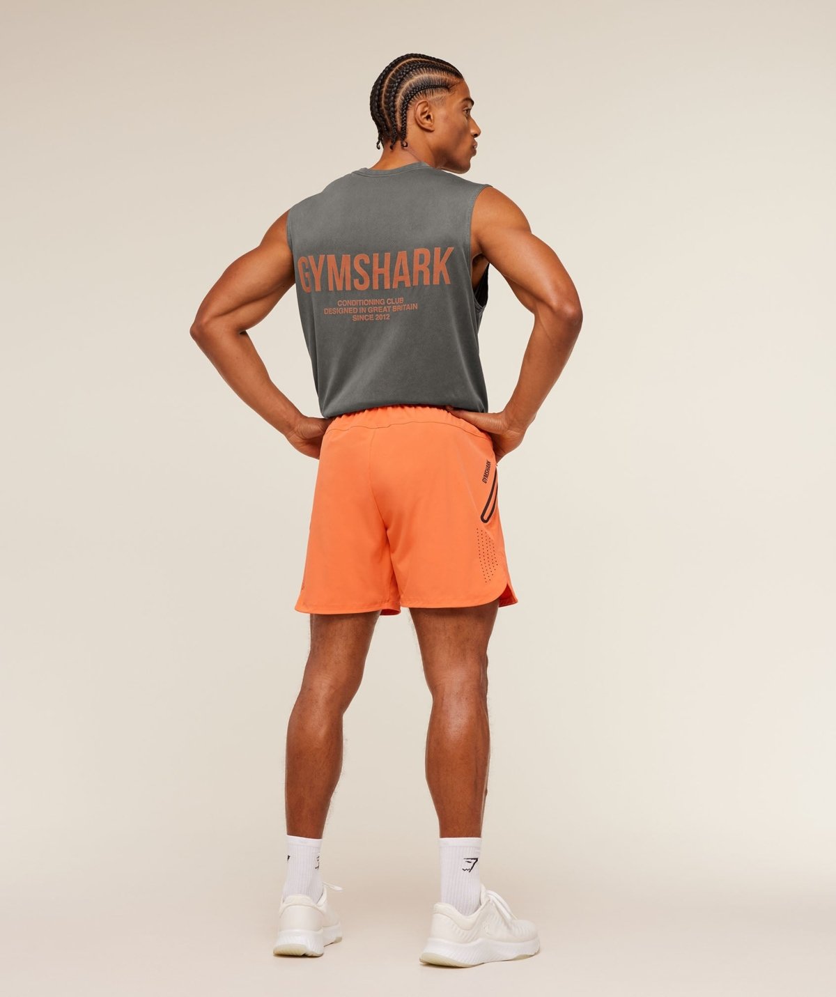 Gymshark Sport Hybrid 6" Shorts Dayglow Peach Maroc — 100% authentique